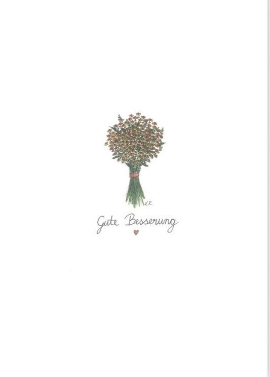 Gute Besserung - Grußkarte Blümchen