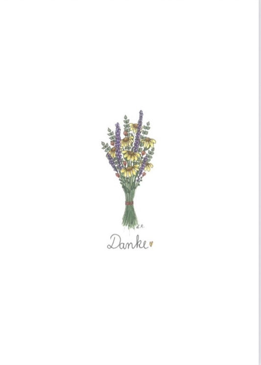 Danke - Grußkarte Lavendel