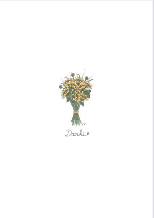 Danke - Grußkarte Sonnenblume
