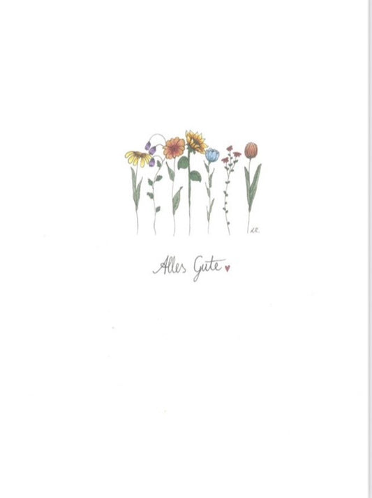 Alles Gute - Grußkarte zarte Wildblumen