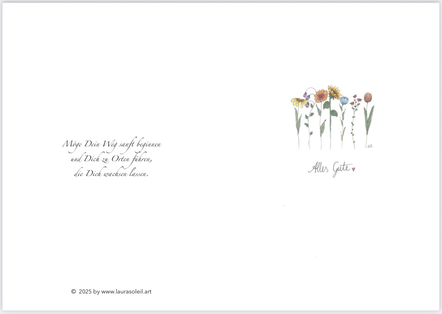 Alles Gute - Grußkarte zarte Wildblumen